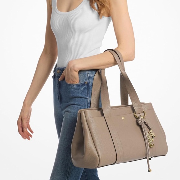 Michael Kors Handbags - Michael Kors Romee large pebble leather tote NWT in Birch